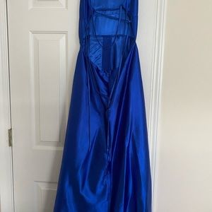 ANNE FORMAL LATTICE SATIN DRESS